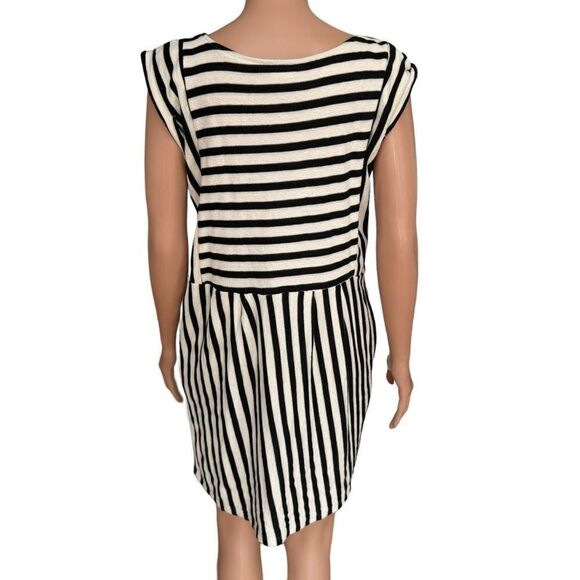 By together BLACK STRIPED Dress WITH POCKETS cotton blend size M - Picture 2 of 8
